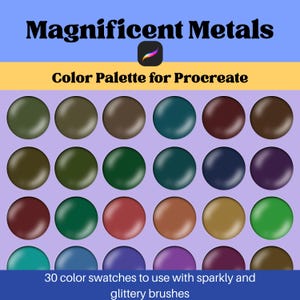 Metallic kleurenpalet voor Procreate Swatch voor glitterpenseel, koele tint