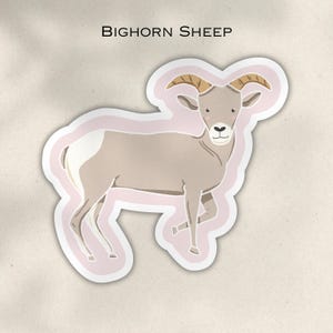 Naklejka winylowa Pustynia Zwierzę Mała Matowa Naklejka Owca Sztuka Bighorn Naklejka Matowy Park Ranger Prezent