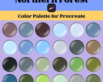 Nature Color Palette for Procreate Forest Aesthetic Earthy Tone Swatch