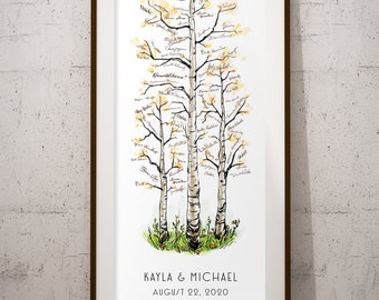 Signature Tree Guest Book - Timeless Birch Wedding Guestbook Alternative, Birch Tree, wedding sign-in wedding guestbook,not fingerprint tree