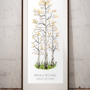 Signature Tree Guest Book - Timeless Birch Wedding Guestbook Alternative, Birch Tree, wedding sign-in wedding guestbook,not fingerprint tree