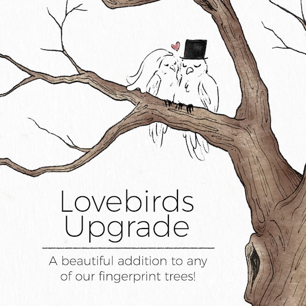Lovebirds Wedding Guestbook Upgrade - Perfect addition to any of our fingerprint tree wedding guestbooks!