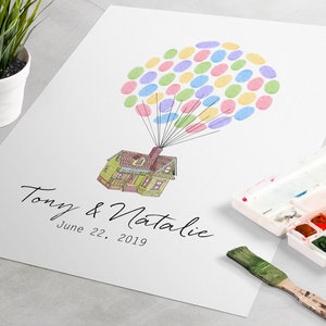 Up Wedding Guest Book, up wedding guestbook, pixar up wedding, up house guest book, wedding up house, up house sign in, carl and ellie, book