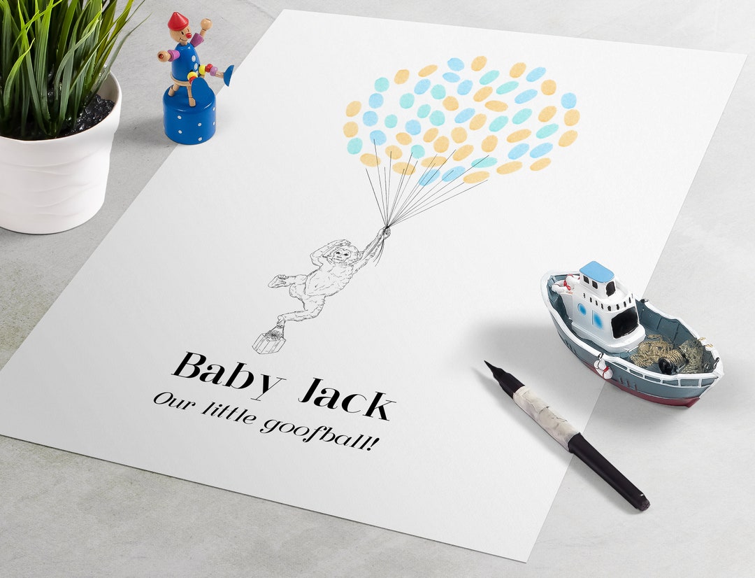Happy Monkey Baby Shower Guest Book - Baby Shower Guestbook is a Great ...