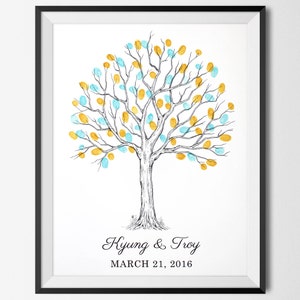 Fingerprint Tree - Simple Oak Finger Print Tree, the Wedding Guest Book ...