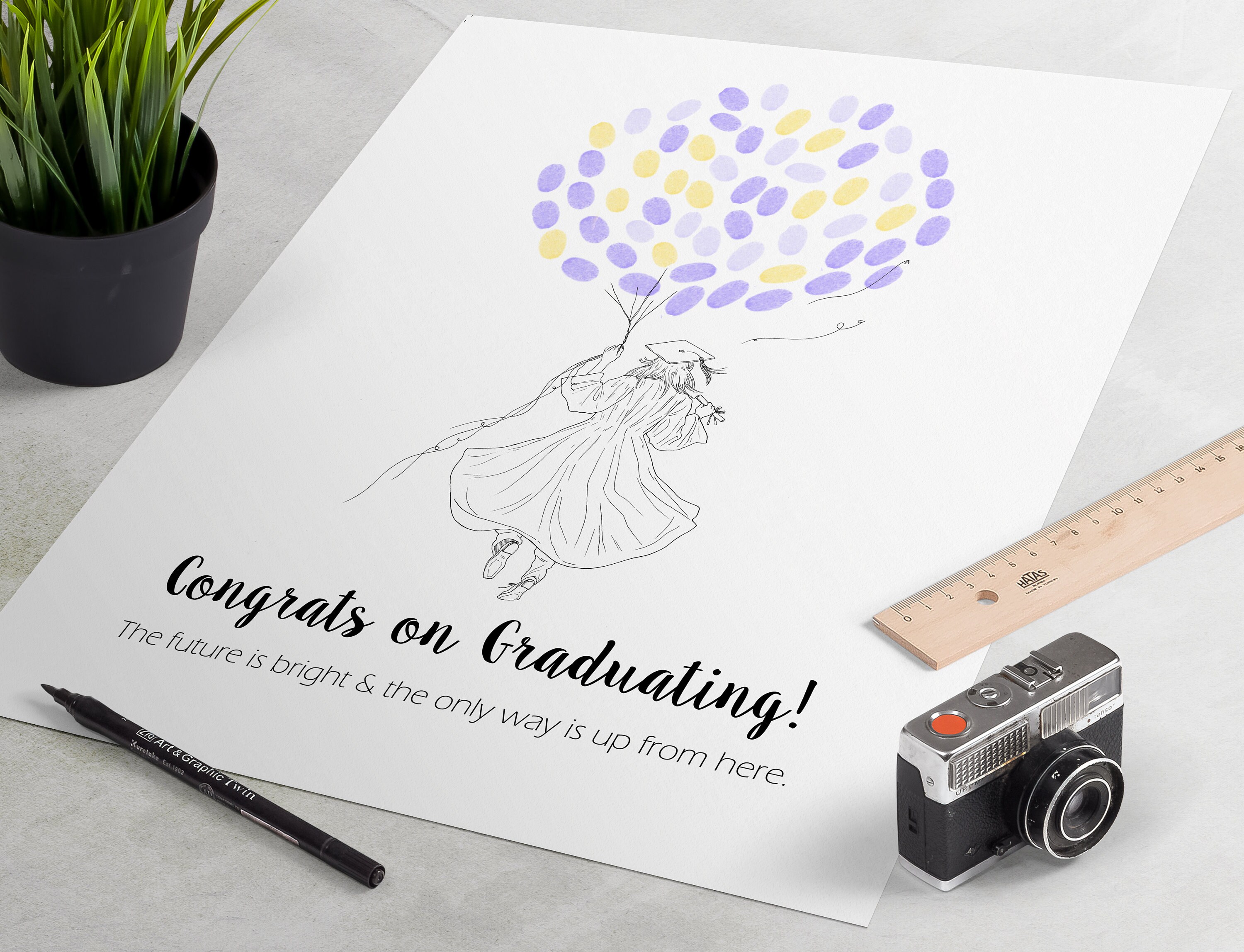 Graduation Guest Book Fingerprint Guest Book for Graduation Etsy