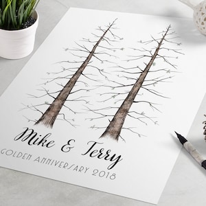 Albero di pino del libro degli ospiti - Duo eterna Redwood Guestbook Tree stampa è un'alternativa di guestbook bellissimo matrimonio per matrimonio ospiti segno in.