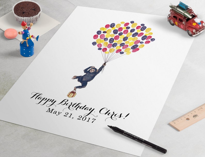 Happy Monkey Baby Shower Guest Book Baby Shower Guestbook | Etsy