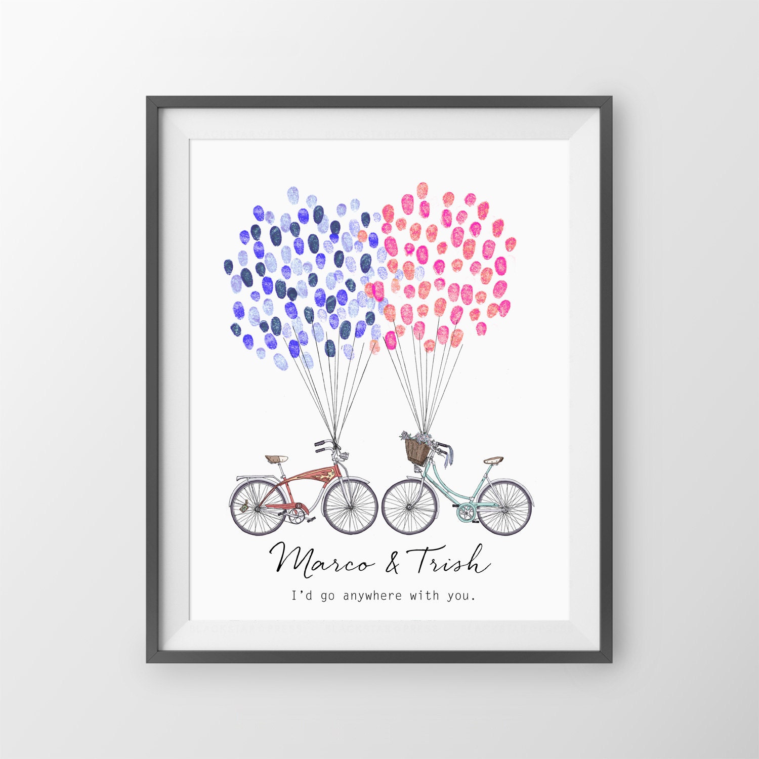 Bicycles Wedding Guest Book: Fingerprint Guest Book for | Etsy