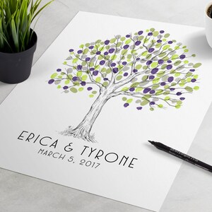 Fingerprint Tree - Simple Oak Finger Print Tree, the Wedding Guest Book ...