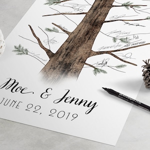 Matrimonio rustico Guest Book - Redwood Tree Guestbook, pino nobile albero Guest Book, libro degli ospiti di impronte digitali, regalo di nozze, libro degli ospiti per il matrimonio