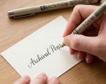 Archival Black Fine Tip Pen, Line Weight Compliments Artwork Without Overpowering, Smudge-Proof Signature Marker For Guestbook Alternative