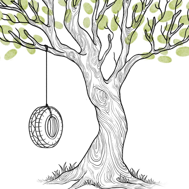 Black White Baby Shower Guest Book Tire Swing Tree Baby Shower Guestbook Baby Shower Sign In Baby Shower Gift Baby Shower Game