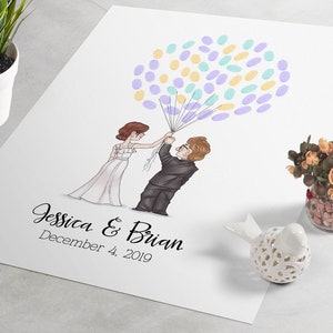 Up House Guestbook - Up Couple Wedding Guestbook, fingerprint guestbook, fingerprint tree, Disney Pixar Custom guestbook alternative