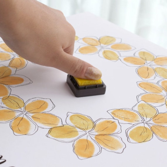 Stamp Pad Set Of 8 Petals Ink Pad Fingerprints Set For Paper Crafts Fabric  Painting Crafts