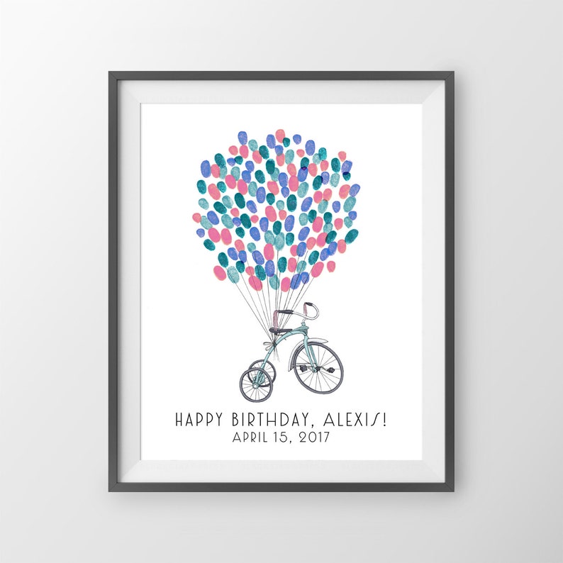 fingerprint tree guestbook alternative Tricycle Baby Shower Guest Book guest book poster baby shower gift Birthday Guest Book