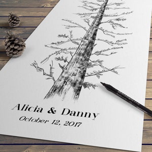 Wedding Guest Book - Eternal Redwood Guestbook Alternative, Signature Tree, Pine Tree, Fingerprint Tree, wedding sign-in wedding guestbook