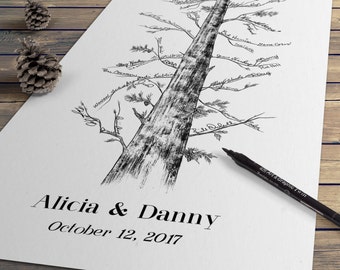 Wedding Guest Book - Eternal Redwood Guestbook Alternative, Signature Tree, Pine Tree, Fingerprint Tree, wedding sign-in wedding guestbook