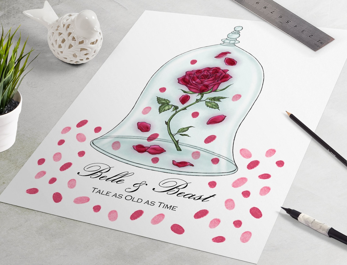 Wedding Guest Book Disney Wedding Guestbook Beauty and the Etsy