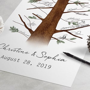 NEW Wedding Guest Book - Eternal Pine Tree Guestbook Alternative, Signature Tree, Pine Tree, Fingerprint Tree, wedding sign-in guestbook
