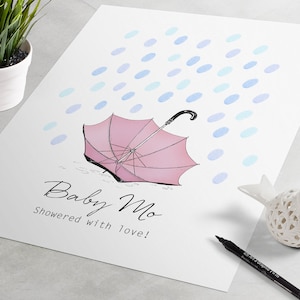 Baby-Dusche-Gästebuch-Mädchen, Baby-Dusche-Zeichen in Blatt, Baby-Dusche-Fingerabdruck, Baby-Dusche-Fingerabdruck-Baum, Gästebuch-Mädchen