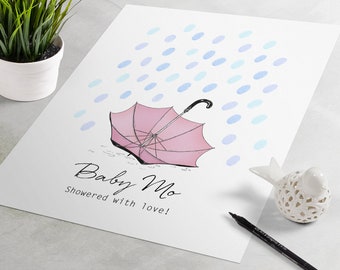 Baby Shower Guest Book Girl, baby shower sign in sheet, baby shower fingerprint, baby shower thumbprint tree, guest book girl