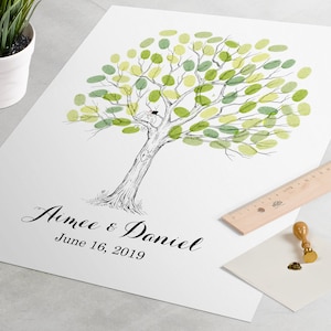 Fingerprint Tree - Simple Oak Finger Print Tree, the Wedding Guest Book ...