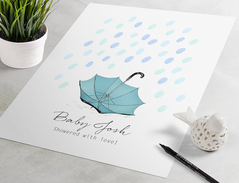 Baby Shower Guest Book Umbrella Fingerprint Guestbook Etsy Baby Shower Guest Book Umbrella Fingerprint Guestbook Etsy