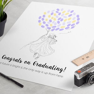 Graduation Guest Book - fingerprint guest book for graduation gift similar to fingerprint tree.  graduation gift, graduation party, sign-in