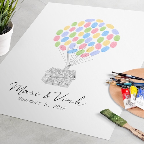 House Thumbprint Guest Book PRINTABLE Wedding Fingerprint - Etsy