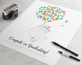 Graduation Guest Book - fingerprint guest book for graduation gift similar to fingerprint tree.  graduation gift, graduation party