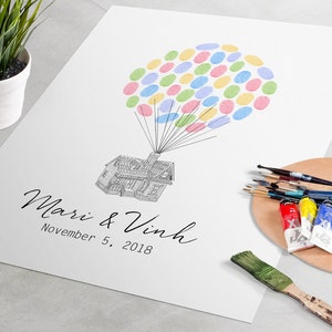Up House Sign In, pixar up wedding, up house sign in, up wedding guest book, up wedding guestbook, up house guest book, wedding up house