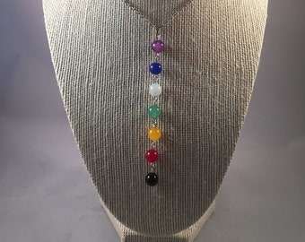 7 Chakra Necklace - Lariat Necklace - Y Necklace - Chakra Gift - Pride Necklace - Pride Jewelry