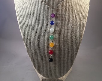 7 Chakra Necklace - Lariat Necklace - Y Necklace - Chakra Gift - Pride Necklace - Pride Jewelry