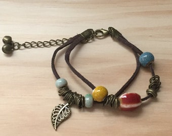 Glaze Ceramic Handmade Bracelet - Layered Bohemian Bracelet