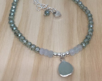 Aquamarine Bracelet Natural Stone Green Bracelet