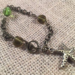 Starfish Bracelet, Sealife Bracelet, Charm Bracelet, Brad Bracelet, Chain Bracelet