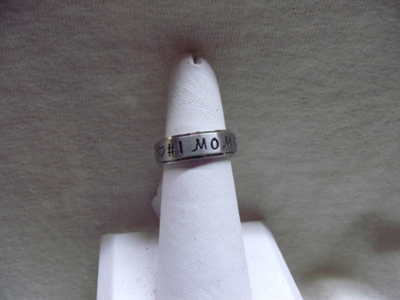 Ships in 3-5 days! NAME RINGS Style # 205 Silver ~~~316 Stainless Steel ~~ 6mm wide~~Comfort Fit Band~~~sizes 4-14~~~Engraving is Free