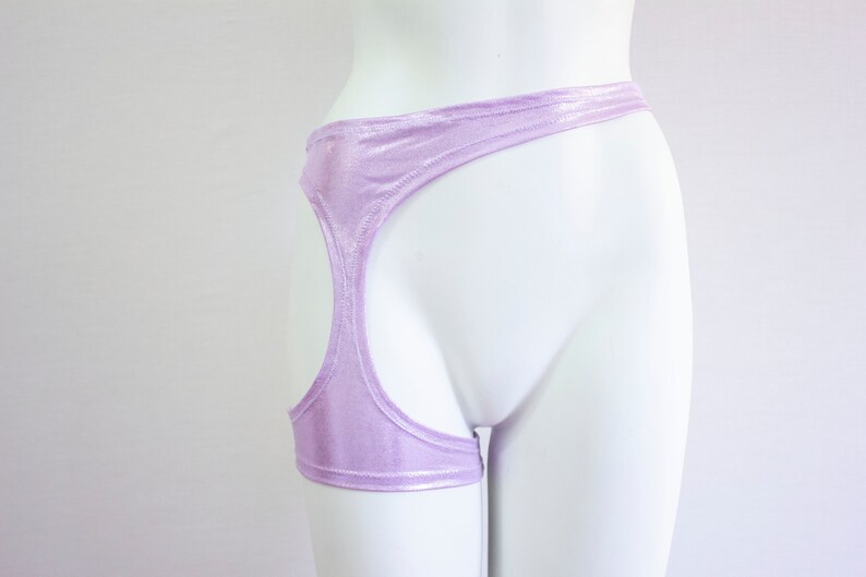 Exotic Dancewear Purple Leggings Pastel Goth Avant Garde Boudoir Festival Fashion Rave Outfit Lavender Lingerie: Garter Belt LGBTQ