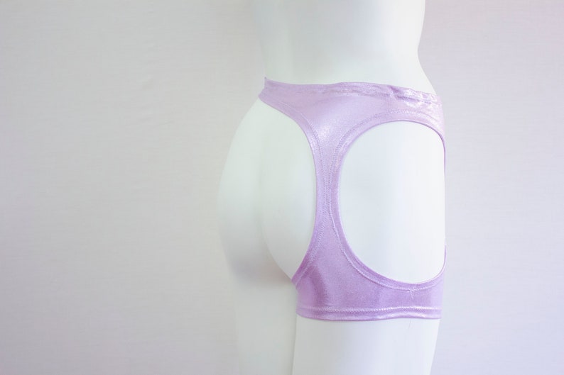 Exotic Dancewear Purple Leggings Pastel Goth Avant Garde Boudoir Festival Fashion Rave Outfit Lavender Lingerie: Garter Belt LGBTQ