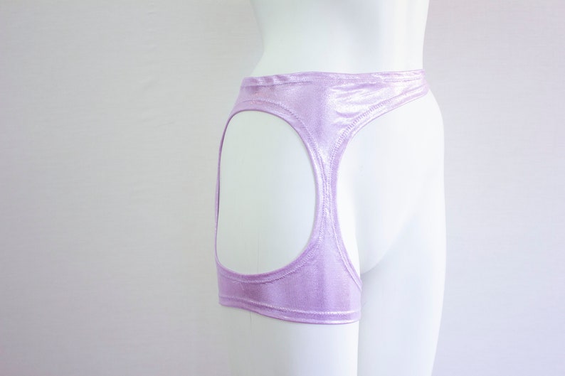 Exotic Dancewear Purple Leggings Pastel Goth Avant Garde Boudoir Festival Fashion Rave Outfit Lavender Lingerie: Garter Belt LGBTQ