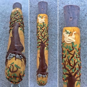 Dove of Peace Tree of Life Handmade Clay Mezuzah