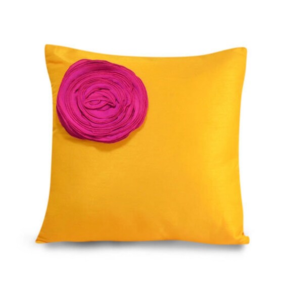 3d Flower Pillow Colorful Applique Throw Pillow Red Pillow Etsy