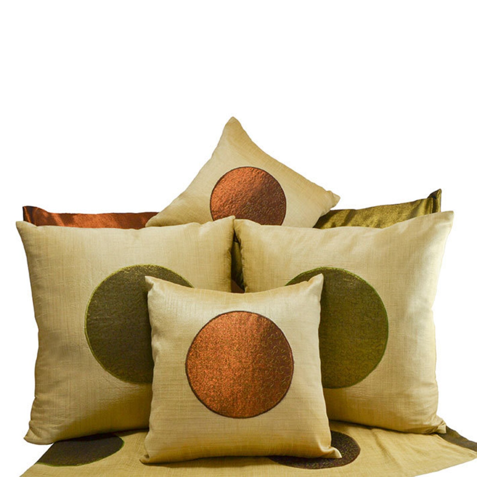 Metallic Throw Pillow Cover, Metallic Copper, Metallic Olive Green ...