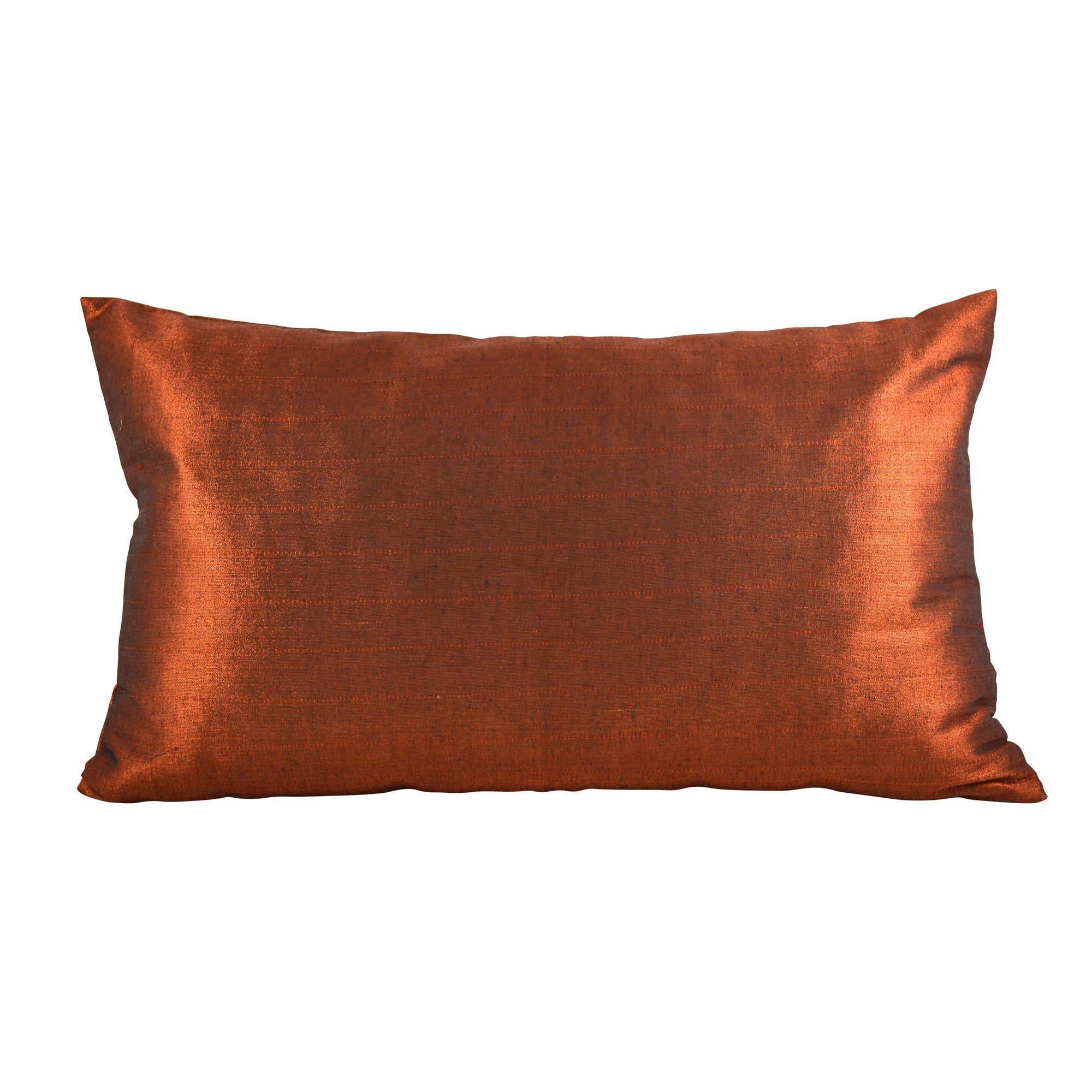 metallic copper throw pillow