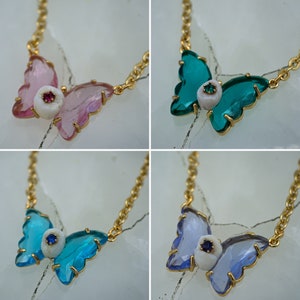 Crystal Cavity Butterfly Necklace