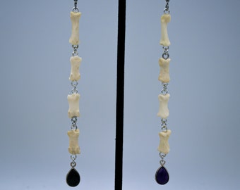 Amethyst Bone Dangle Earrings