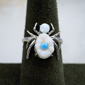 Human Molar and Stone Spider Ring