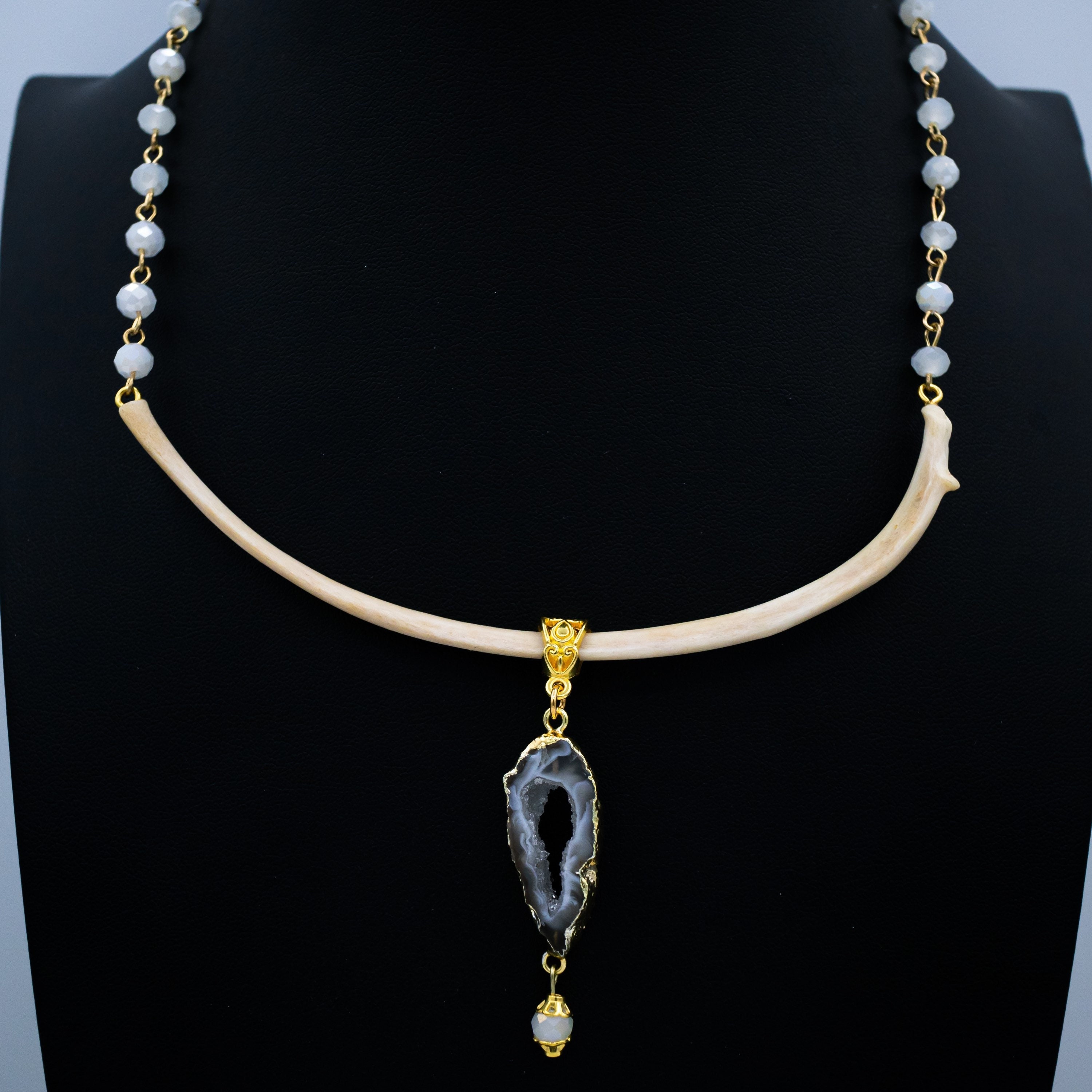 Authentic Rib and Geode Choker - Etsy