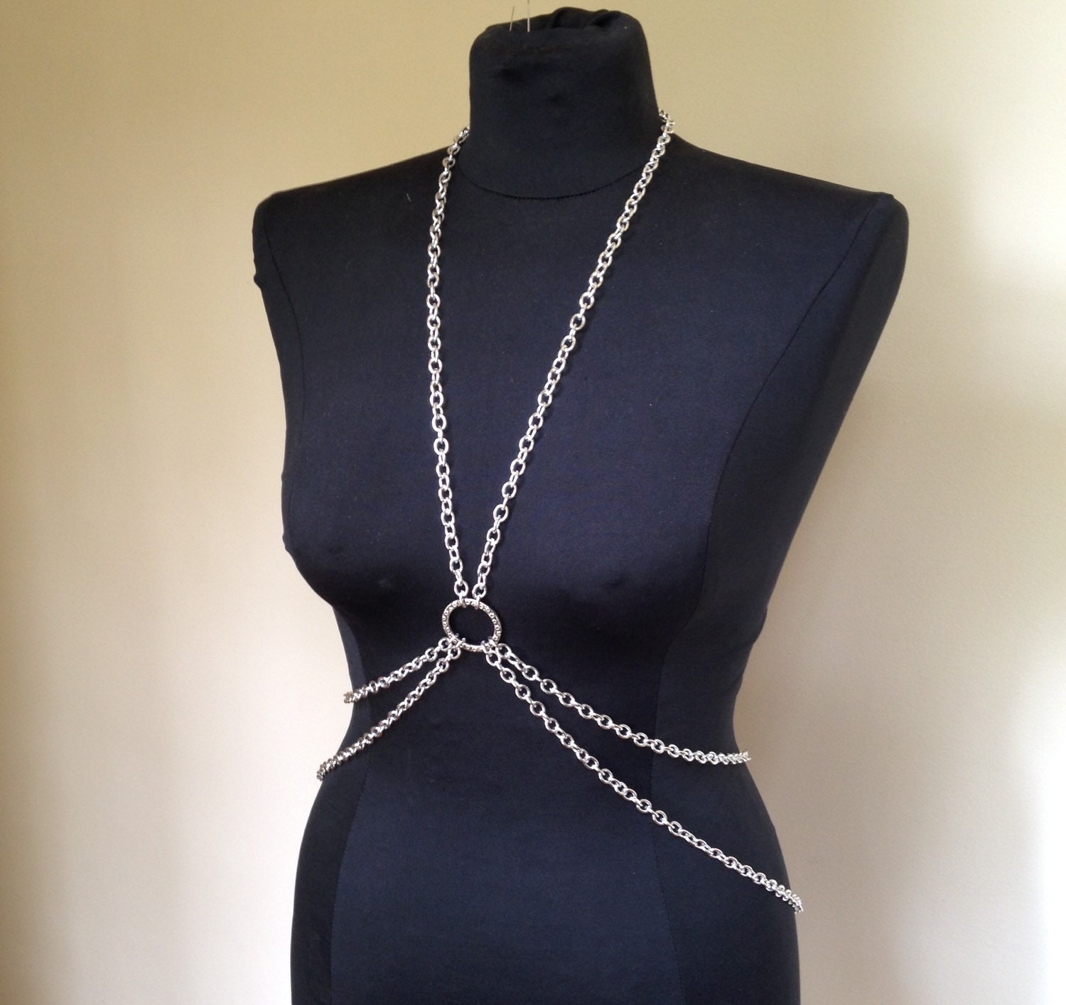 Silver Chain Body Harness Etsy